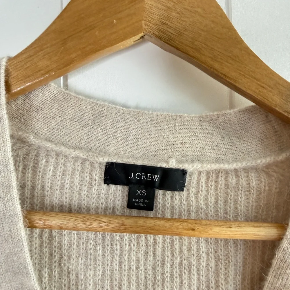 J. Crew Alpaca/Wool Blend Oatmeal Cropped Cardigan Size‎ XS